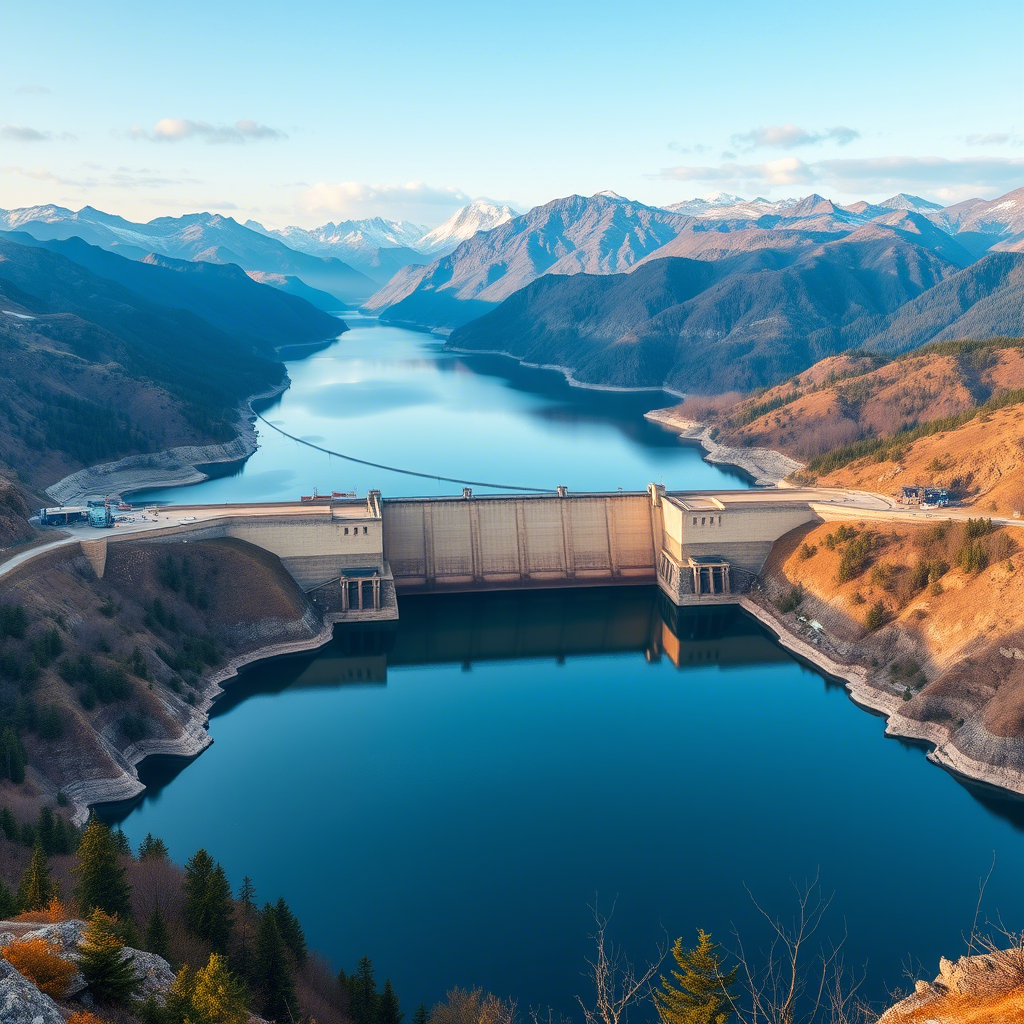 Чиркейская ГЭС и водохранилище